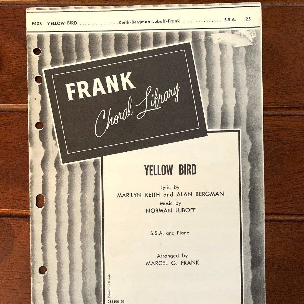 Yellow Bird Vintage Sheet Music (SSA)